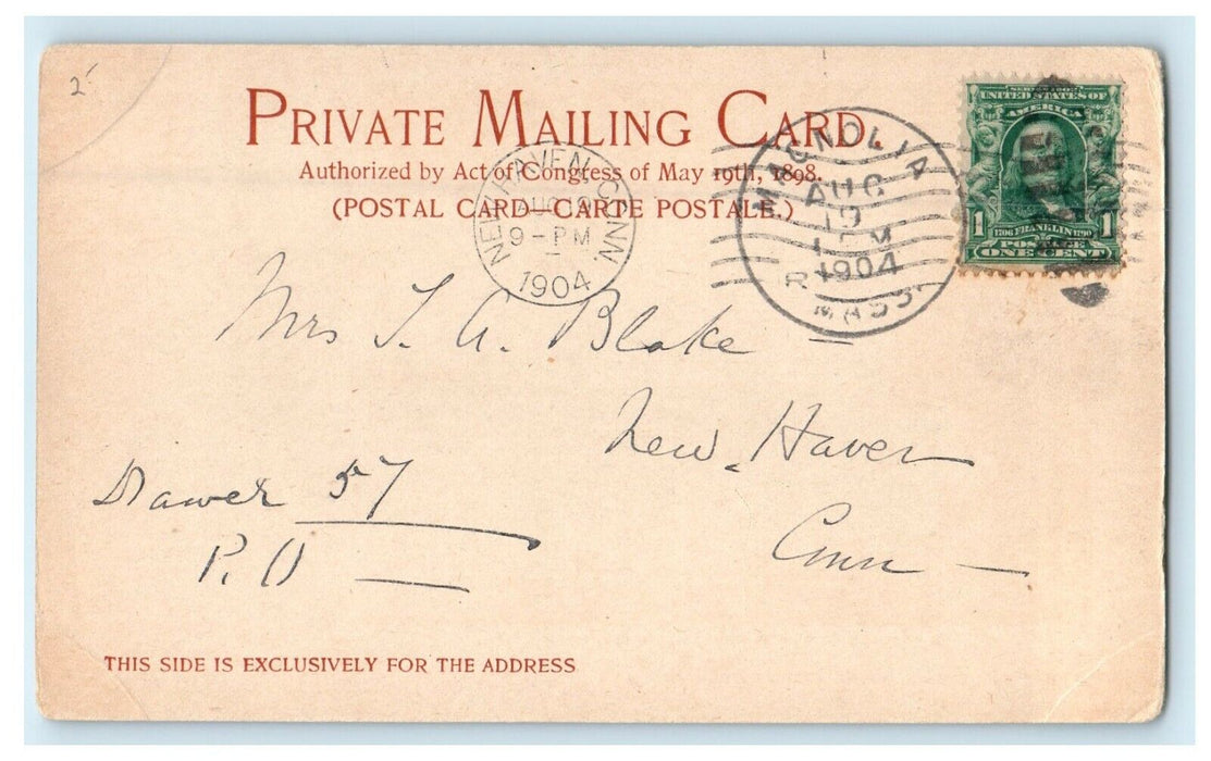 1904 A Glimpse Of The Harbor Magnolia Massachusetts MA Private Mailing Postcard