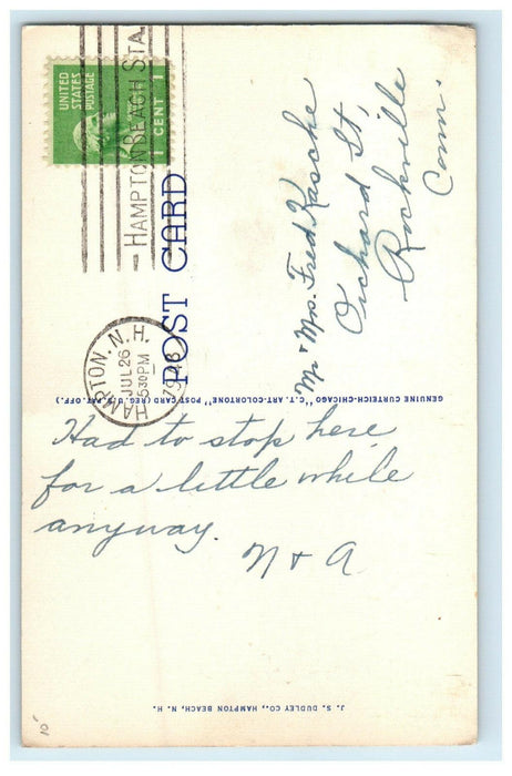 1948 The Ashworth Hampton Beach New Hampshire NH Posted Postcard
