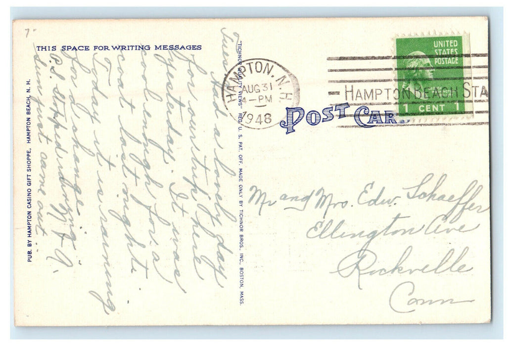 1948 Ocean House, Hampton Beach New Hampshire NH Posted Vintage Postcard