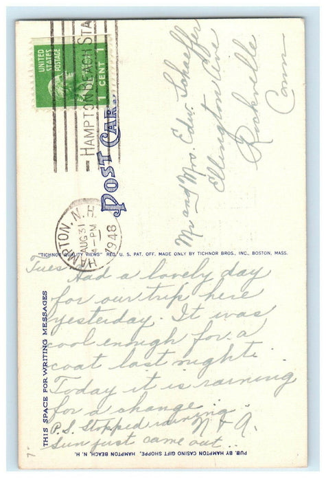 1948 Ocean House, Hampton Beach New Hampshire NH Posted Vintage Postcard