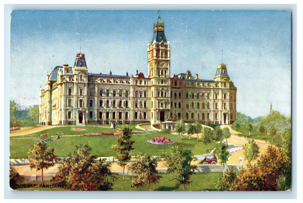 1909 View of Parliament Building, Quebec Canada Oilette Tuck Posted Postcard