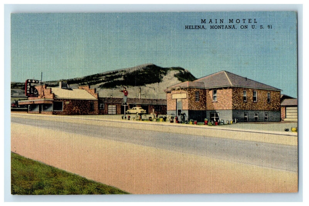 c1950's Roadside Main Hotel Helena Montana MT Unposted Vintage Postcard