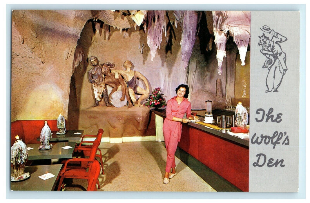 c1950's Wolfie's Wolf's Den Restaurant Ft. Lauderdale Florida FL Postcard