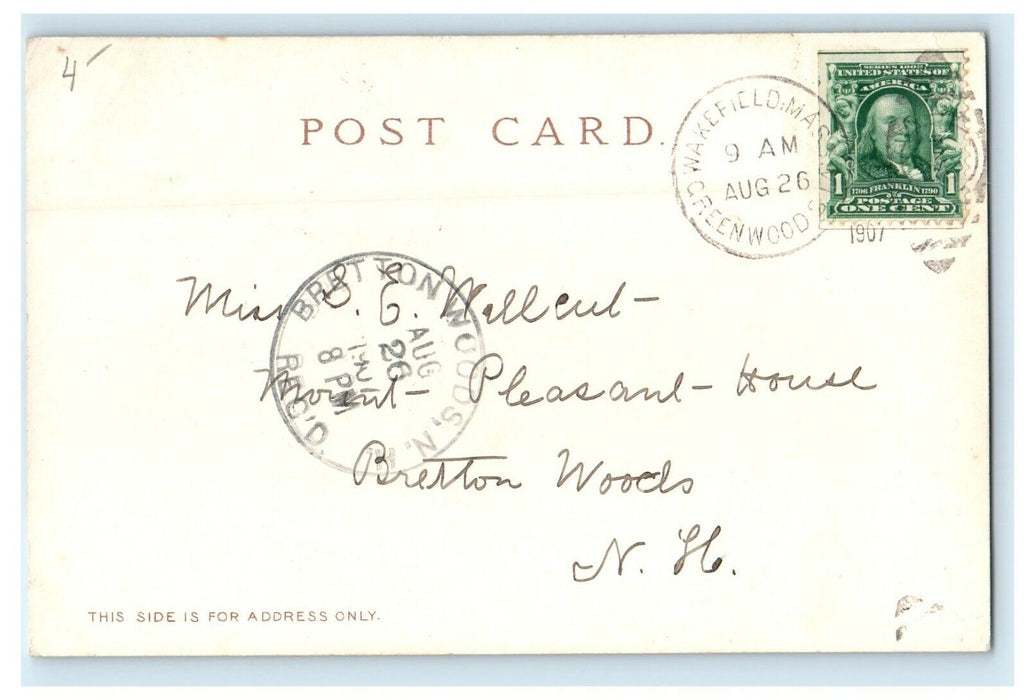 1907 Lake Quannapowitt And Lakeside Wakefield Massachusetts MA Antique Postcard