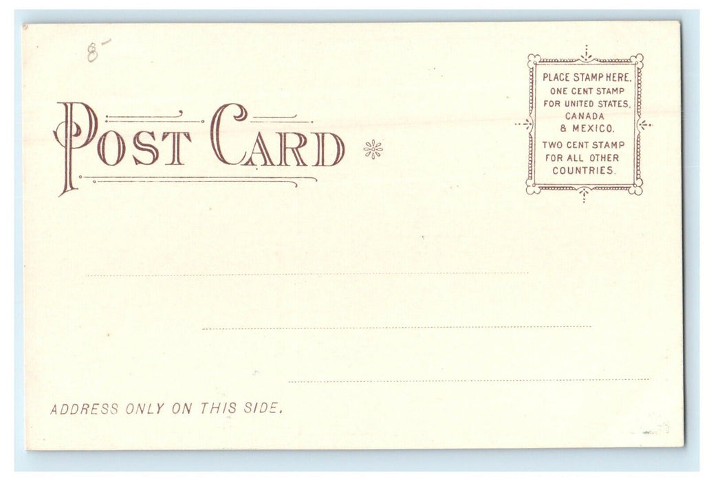 1906 Canoe Sailing on Big Pond, Tolland, Massachusetts MA Antique Postcard