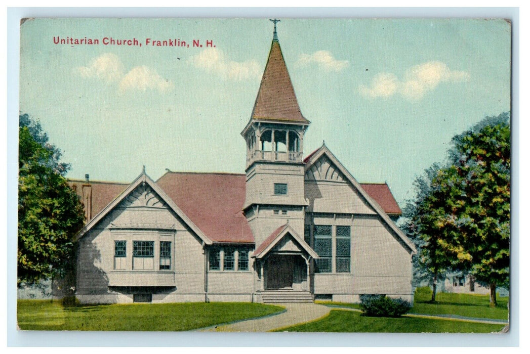 1915 View Of Unitarian Church Franklin New Hampshire NH Posted Antique Postcard