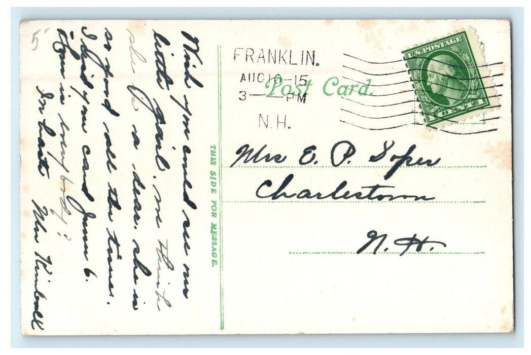 1915 View Of Unitarian Church Franklin New Hampshire NH Posted Antique Postcard