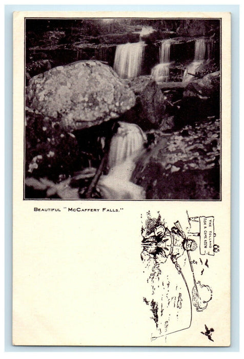 1906 Beautiful "McCaffery Falls" Tolland, Massachusetts MA Antique Postcard