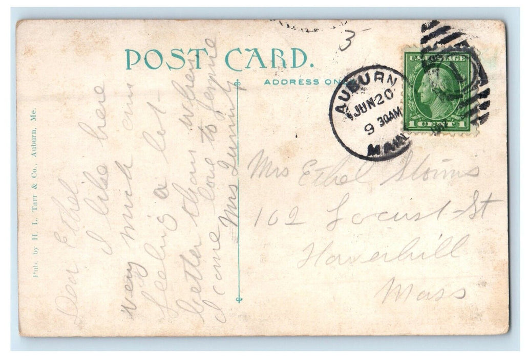 c1910's A View Of Evening At Lake Auburn Maine ME Posted Antique Postcard