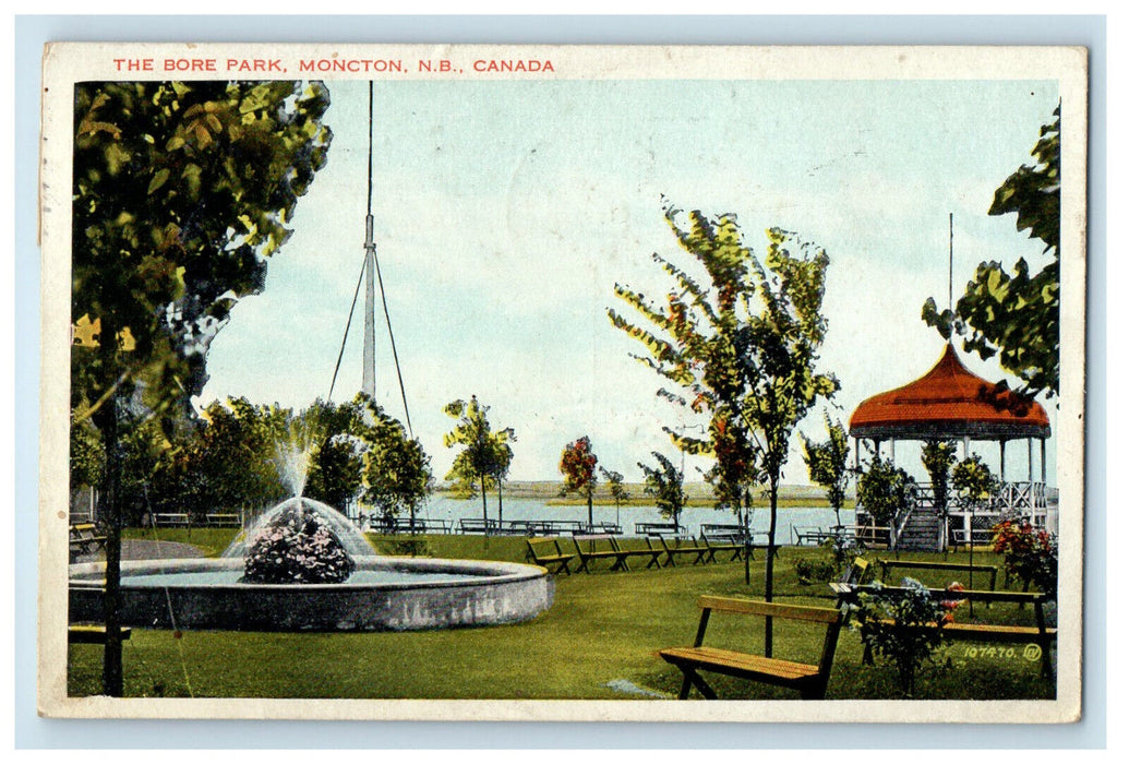 1932 The Bore Park, Moncton New Brunswick Canada CA Valentine's Postcard