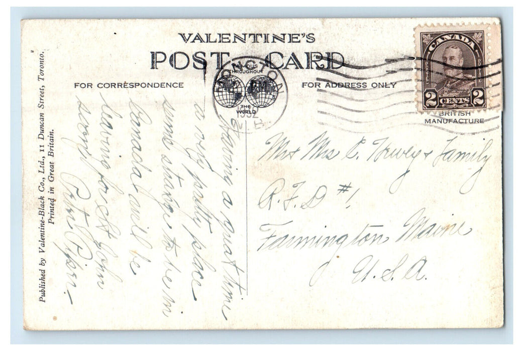 1932 The Bore Park, Moncton New Brunswick Canada CA Valentine's Postcard