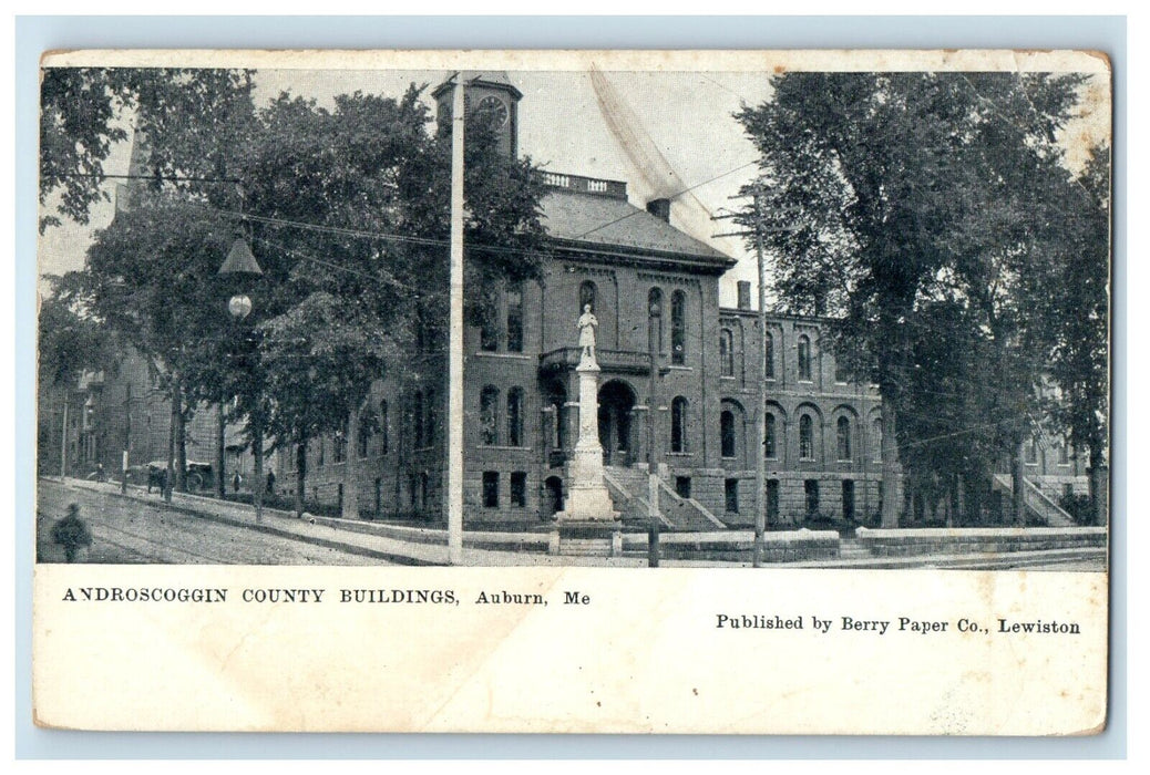 1906 Androscoggin County Buildings Auburn Maine ME Posted Antique Postcard