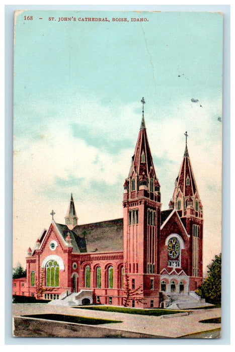 1908 View Of St. John's Cathedral Boise Idaho ID Posted Antique Postcard
