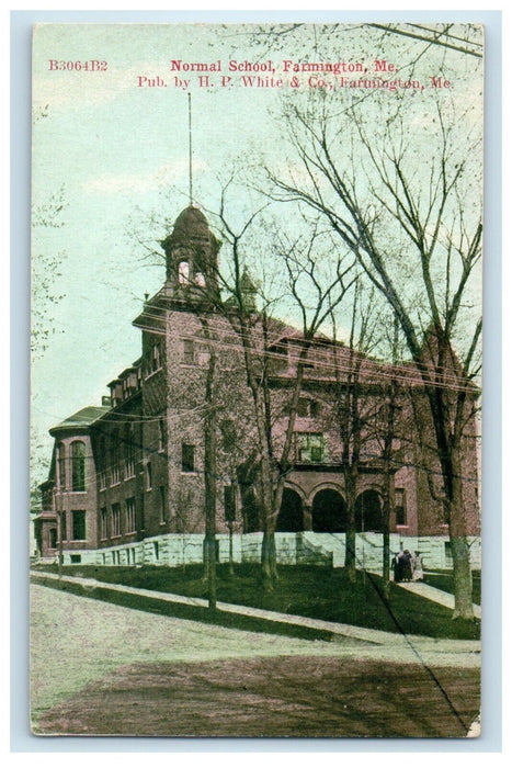 1910 Normal School Farmington Maine ME Posted Antique Postcard