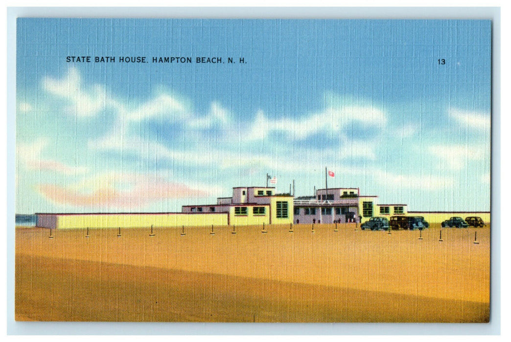 c1930s State Bath House, Hampton Beach New Hampshire NH Unposted Postcard