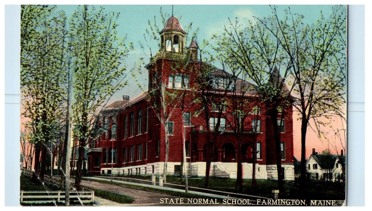1912 State Normal School Building Farmington Maine ME Posted Antique Postcard