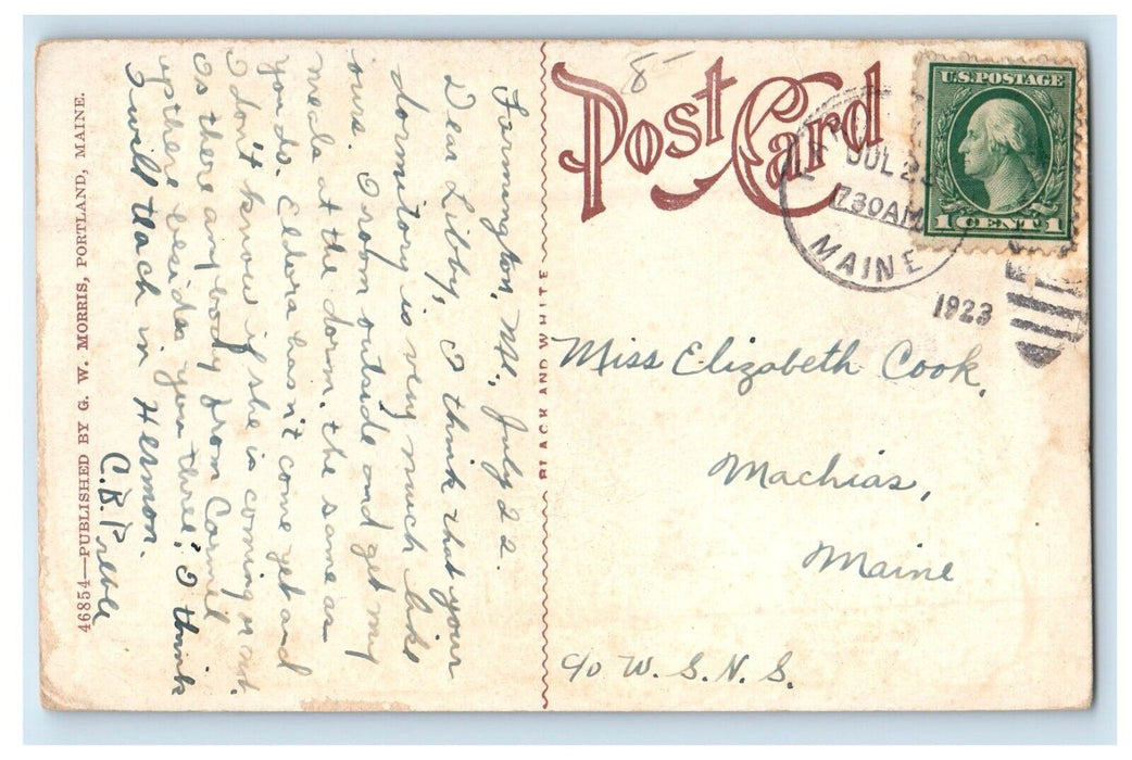 1923 Old South Congregational Church Farmington Maine ME Antique Postcard