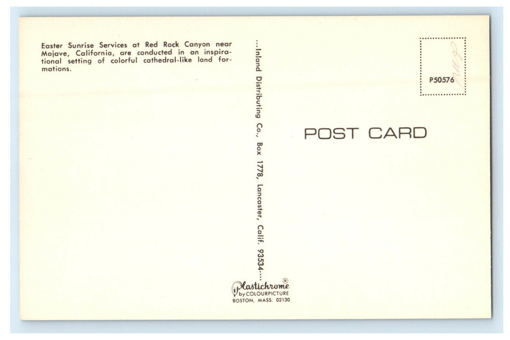 c1960s Eastern Sunrise Services Red Rock Canyon, Mojave California CA Postcard