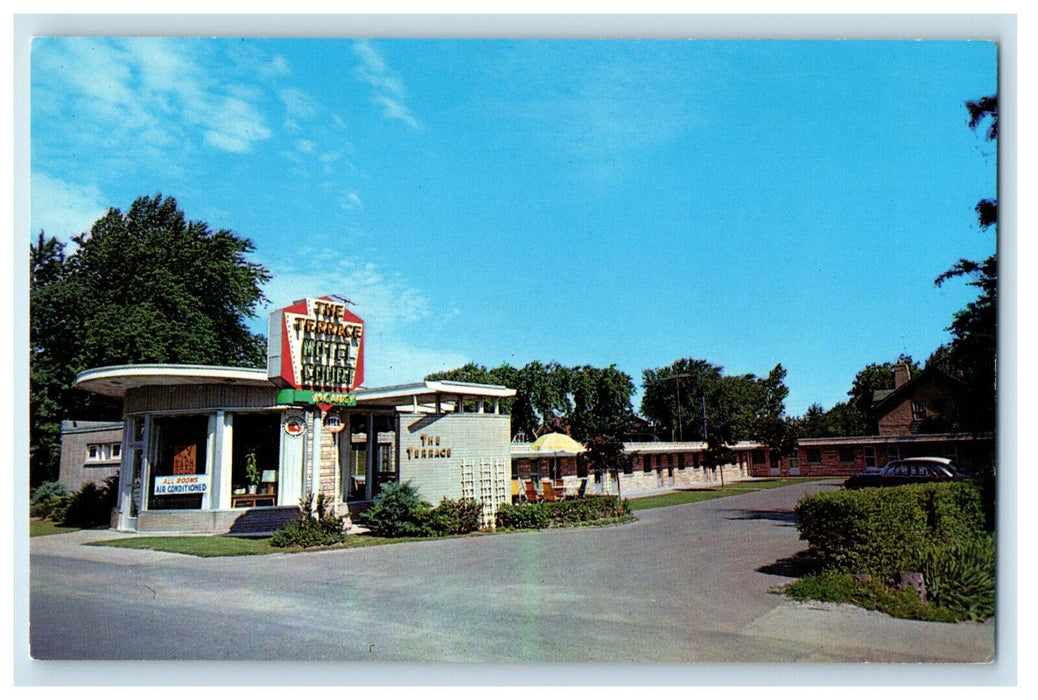1962 The Terrace Motel Court Niagara Falls Ontario Canada Vintage Postcard