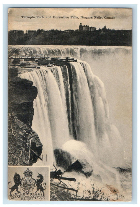 1911 Terrapin Rock and Horseshoe Falls Niagara Falls Canada Postcard