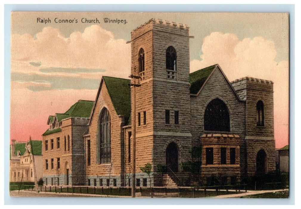 c1910 Ralph Connor's Church, Winnipeg Canada Unposted Antique Postcard