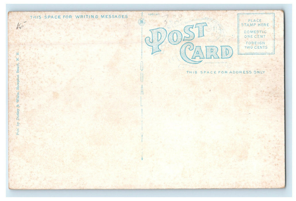 c1920s Ocean Avenue Past The Ashworth, Hampton Beach New Hampshire NH Postcard