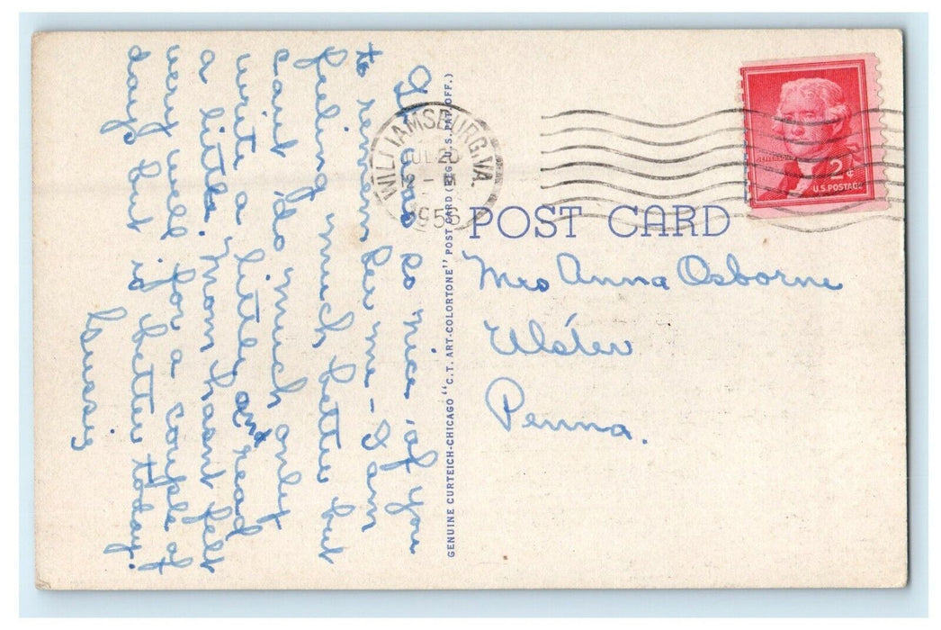 1956 Interior Of Bruton Parish Church Oldest Episcopal Williamsburg PA Postcard