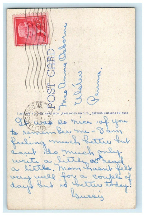 1956 Interior Of Bruton Parish Church Oldest Episcopal Williamsburg PA Postcard