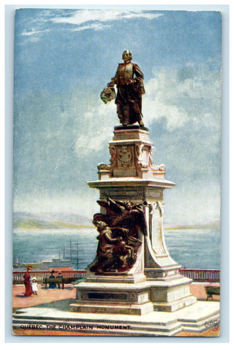 c1910 The Champlain Monument, Quebec Canada Oilette Tuck Unposted Postcard
