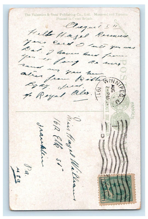 1911 General Hospital Winnipeg Manitoba Canada Posted Antique Postcard