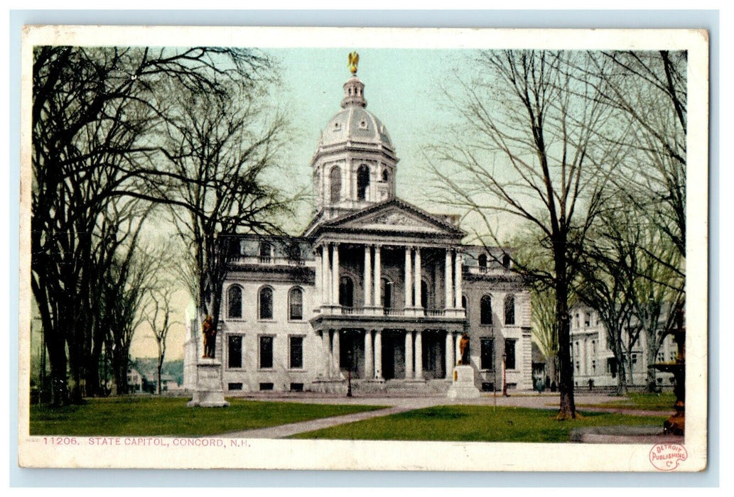 1908 View Of State Capitol Wolfboro Concord New Hampshire NH Antique Postcard