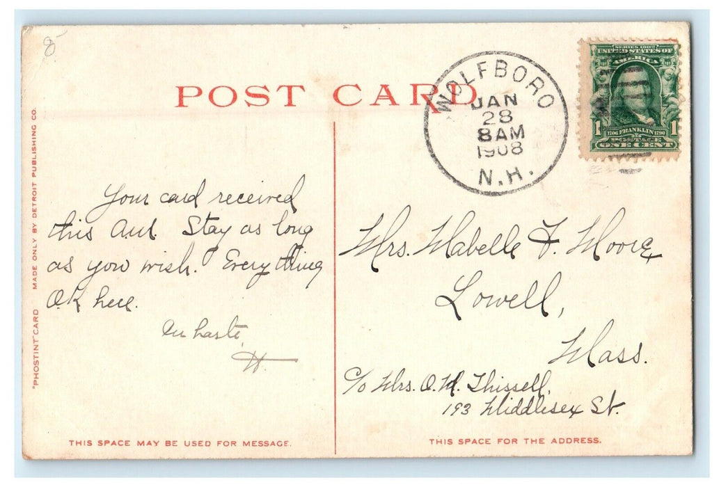 1908 View Of State Capitol Wolfboro Concord New Hampshire NH Antique Postcard