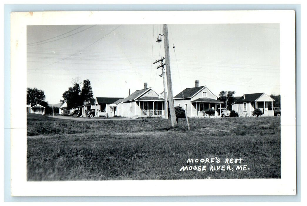 c1940’s Moore's Rest Moose River Somerset County Maine ME RPPC Postcard