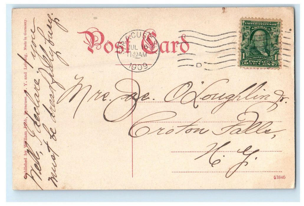 1909 Varsity Crew, Syracuse University Onondaga Lake New York NY Postcard