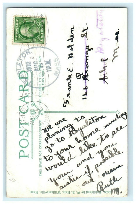 1912 Noonday at Templeton Center , Taunton, Massachusetts MA Antique Postcard