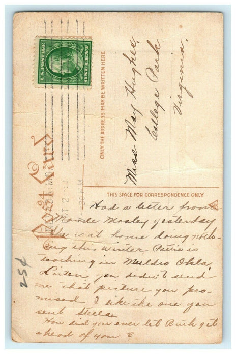 924 West Arch Nevada Missouri Victorian Woman Letter 1910 Postcard