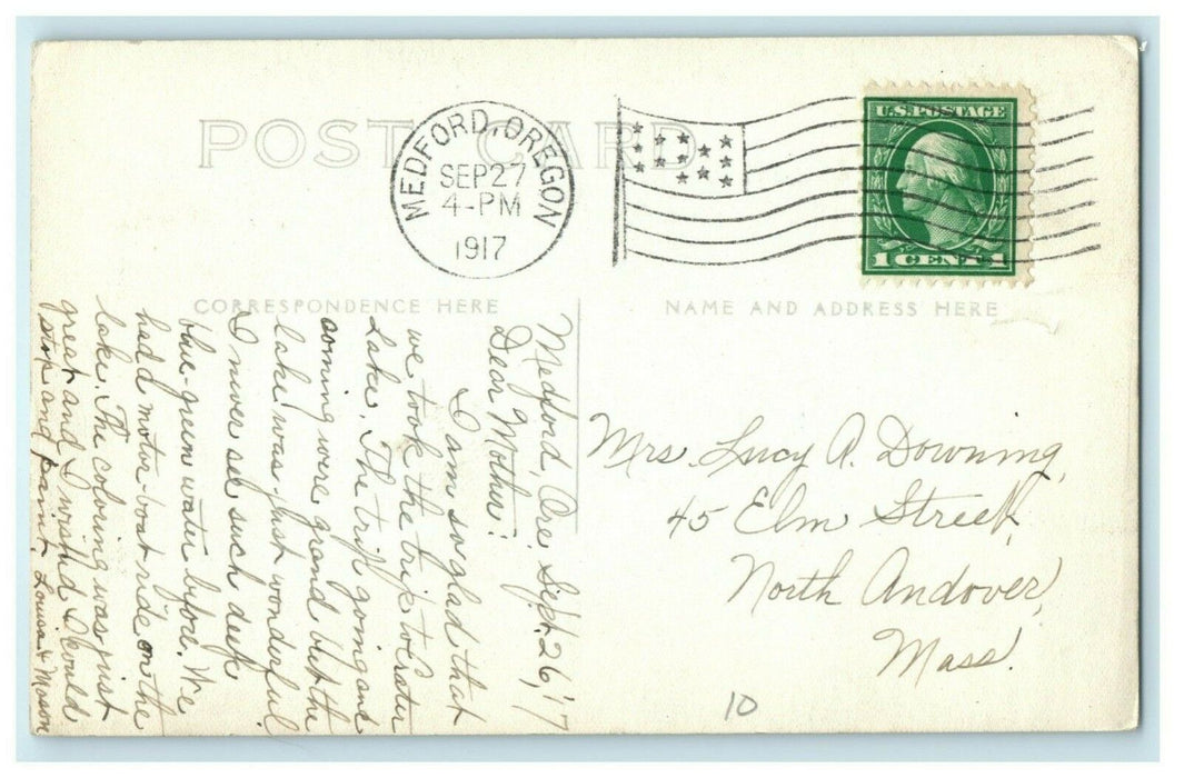 1917 Wizard Island Crater Lake Oregon OR RPPC Photo Posted Medford Postcard