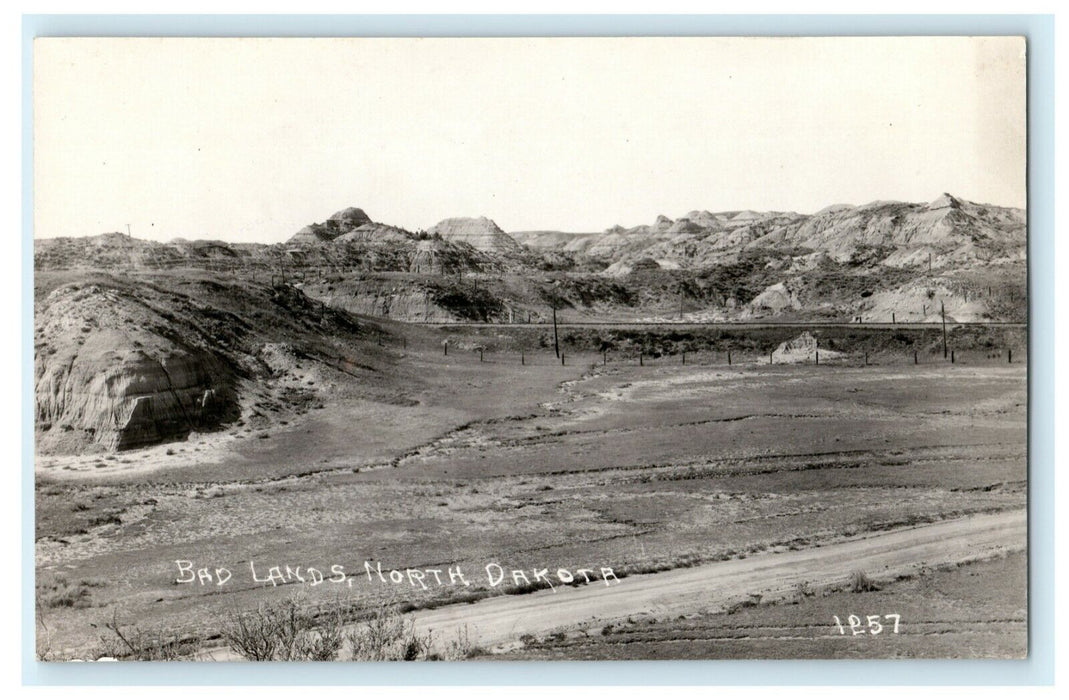 c1940's Badlands National Park North Dakota ND RPPC Photo Vintage Postcard