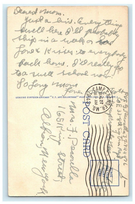 1943 Greetings From Missouri MO, Large Letters WW2 Soldier Mail Postcard