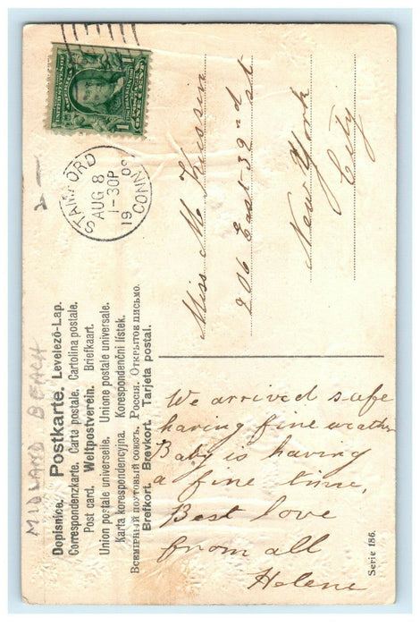 c1909 Forest Scene, Greetings from Midland Beach New York NY Posted Postcard