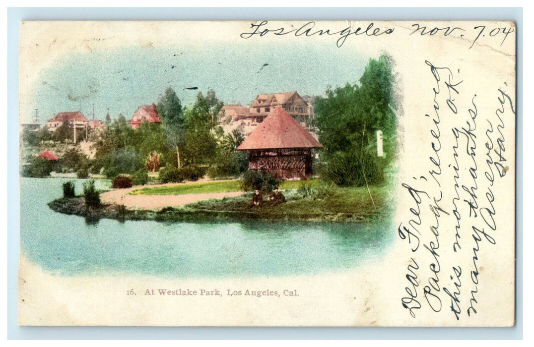 1904 At Westlake Park, Los Angeles California CA PMC Posted Antique Postcard