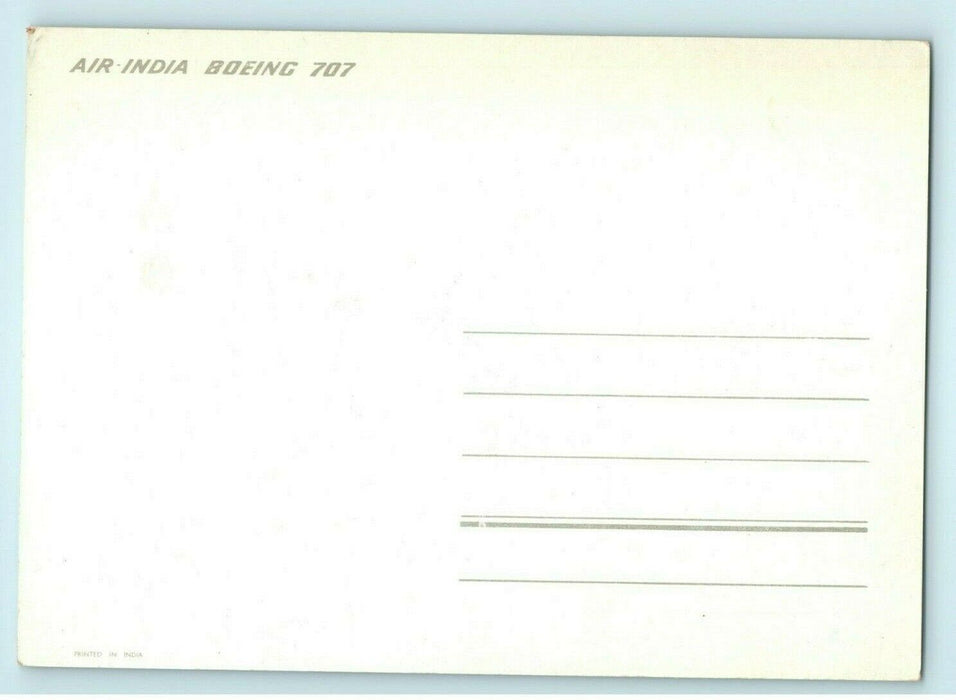 Air India Boeing 707 Aircraft Airplane VT-DJI Advertising Vintage Postcard