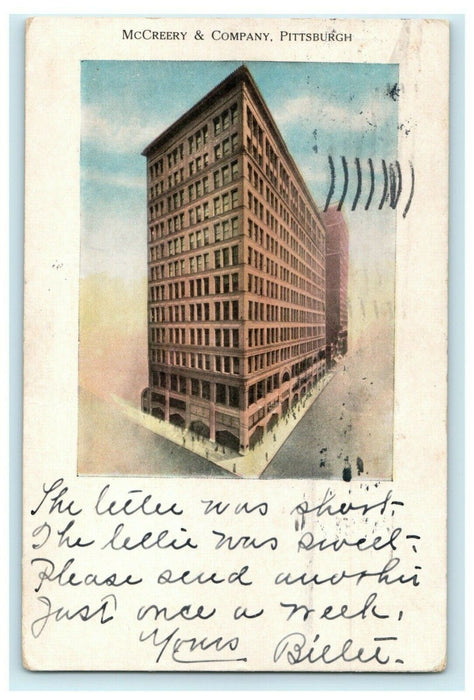 1907 McCreery & Co. Advertising Pittsburgh Pennsylvania Posted Antique Postcard