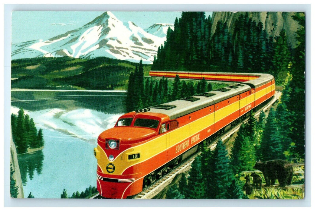 c1950's Southern Pacific Streamliner Train Railroad San Francisco CA Postcard