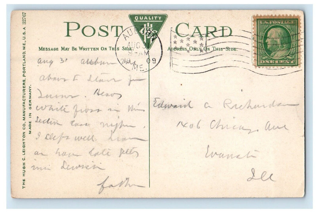1909 Old Mill Dirt Rock Horse Cart E. Auburn Maine ME Posted Antique Postcard