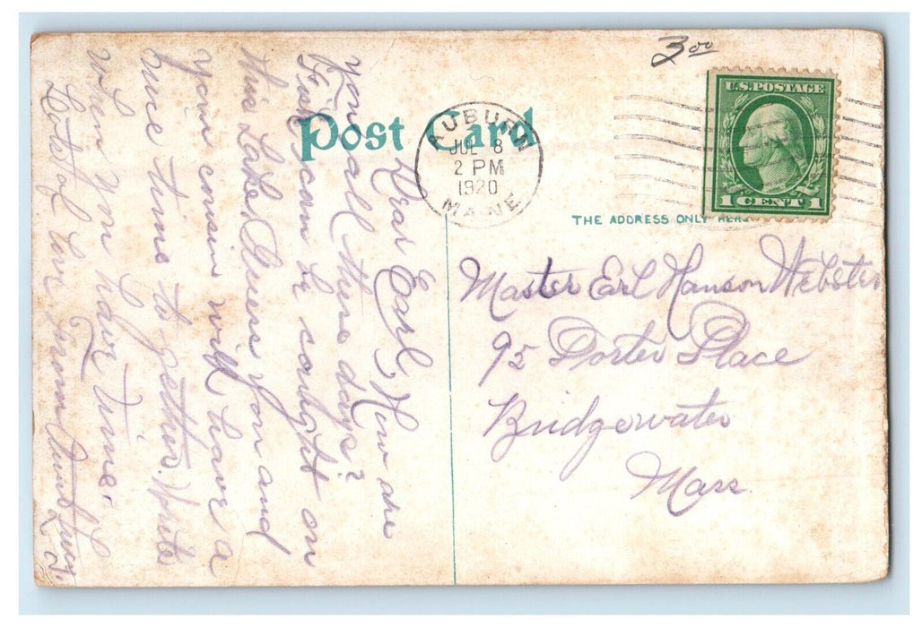 1920 Boat Landing Lake Grove Auburn Grove Auburn Maine ME Antique Postcard