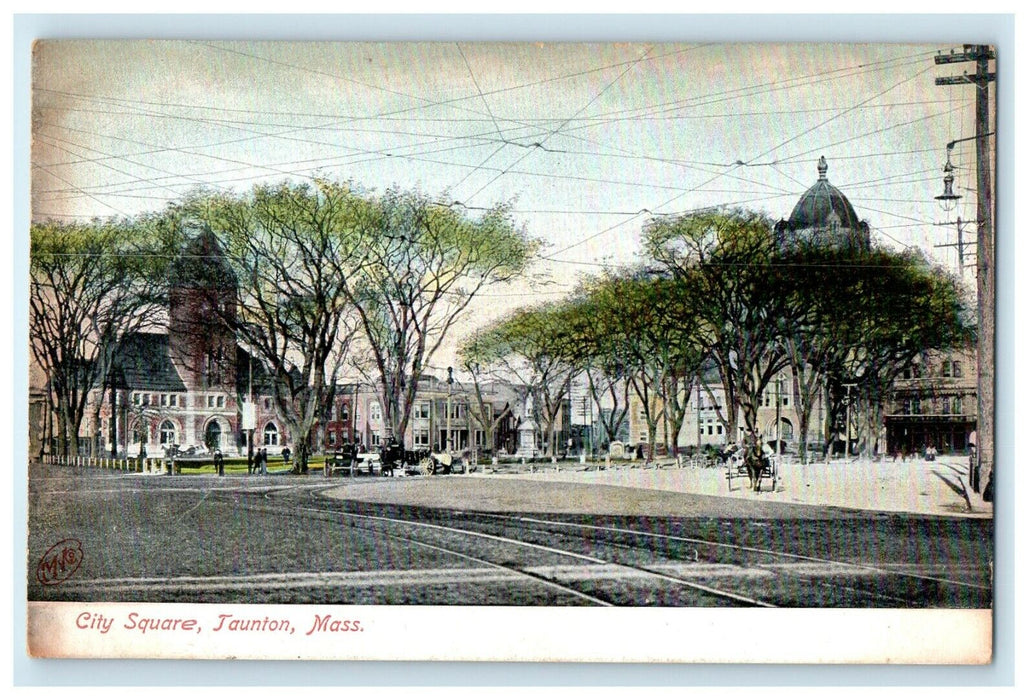 1909 City Square View, Taunton, Massachusetts MA Antique Postcard