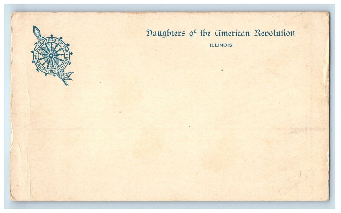 c1905 Daughters of the American Revolution Illinois Letter Flag Postcard