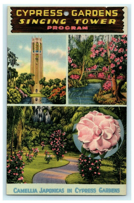 1939 Bok Tower Gardens Singing Lake Wales Florida FL Advertising Postcard