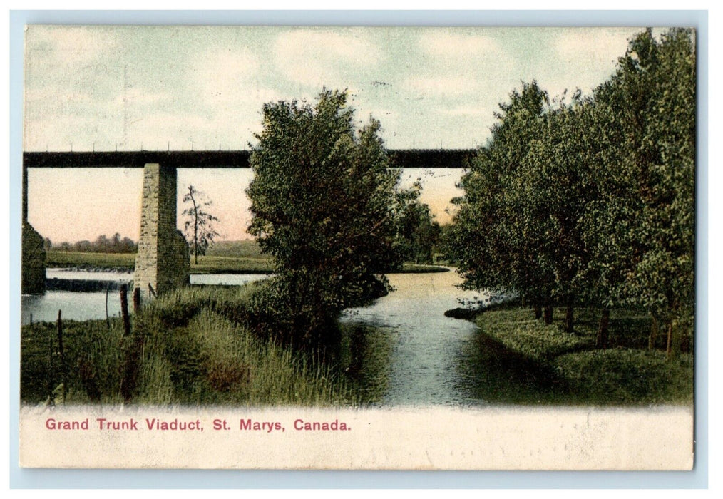 1909 Grand Truck Viaduct St. Marys Canada Unposted Antique Postcard